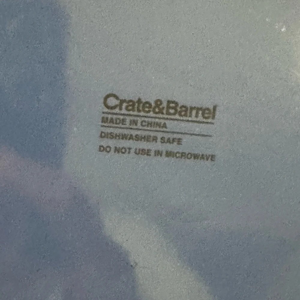 Crate & Barrel Blue Enamelware Silver Metal Trim10.5